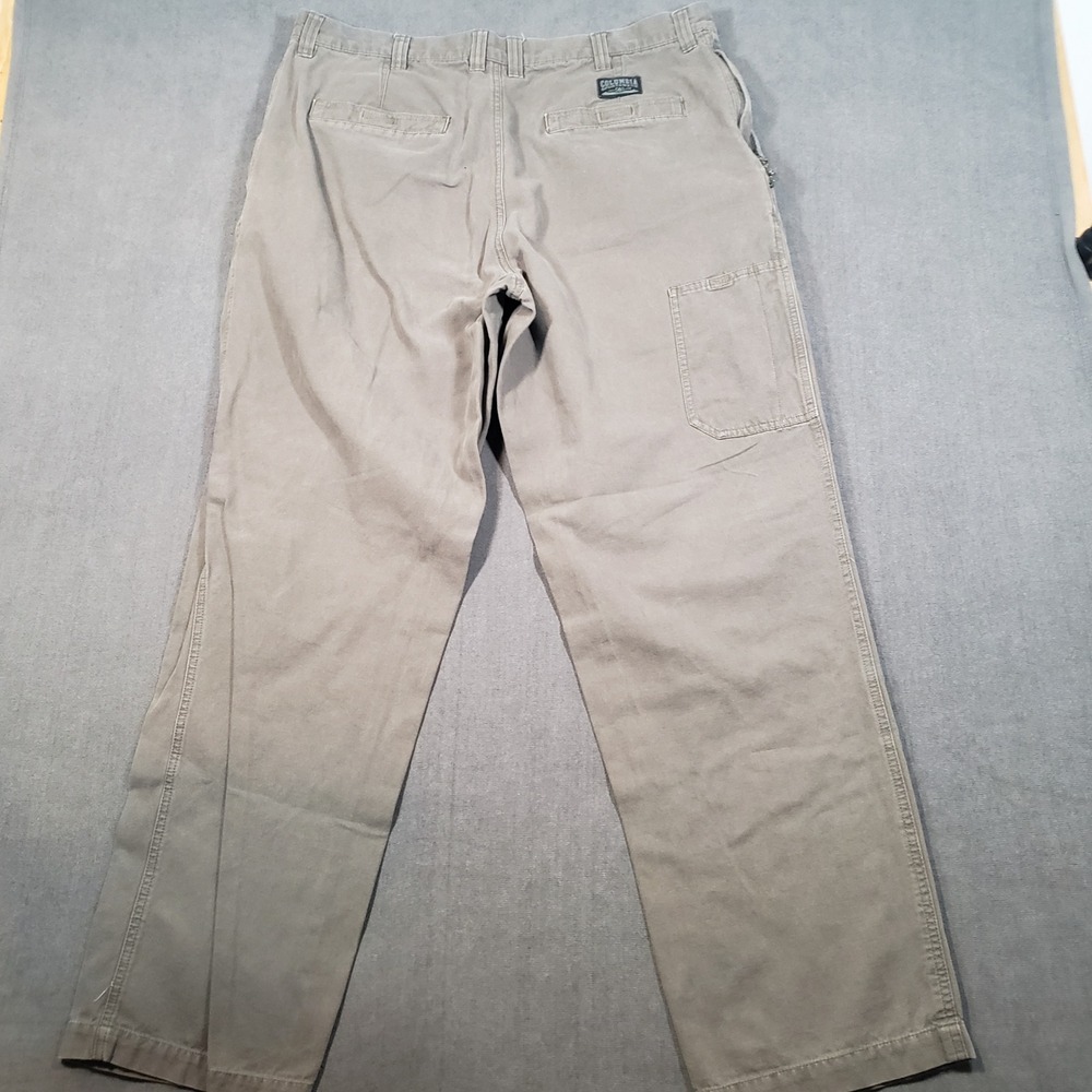 Columbia Canvas Utility Pants Mens 38x32 Gray Straight Leg Cotton Workwear - Picture 2 of 12